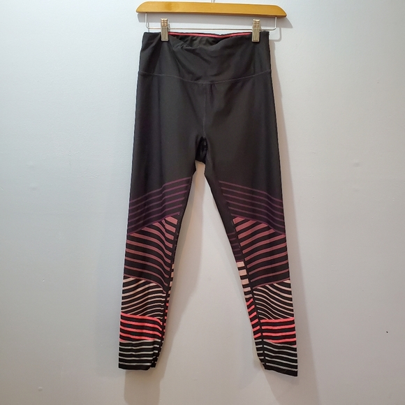 Calvin Klein Pink Striped Performance Leggings - Picture 2 of 8